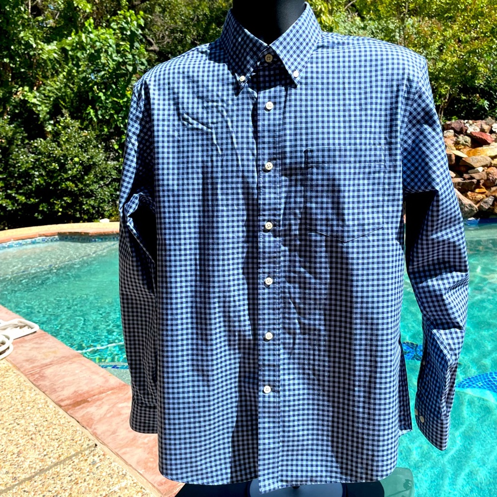 Lands’ End, long sleeve, blue, Traditional Fit, Shirt, size M 15-15 1/2